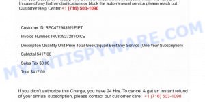 Geek Squad EMAIL SCAM Geek Squad Best Buy Service 1090