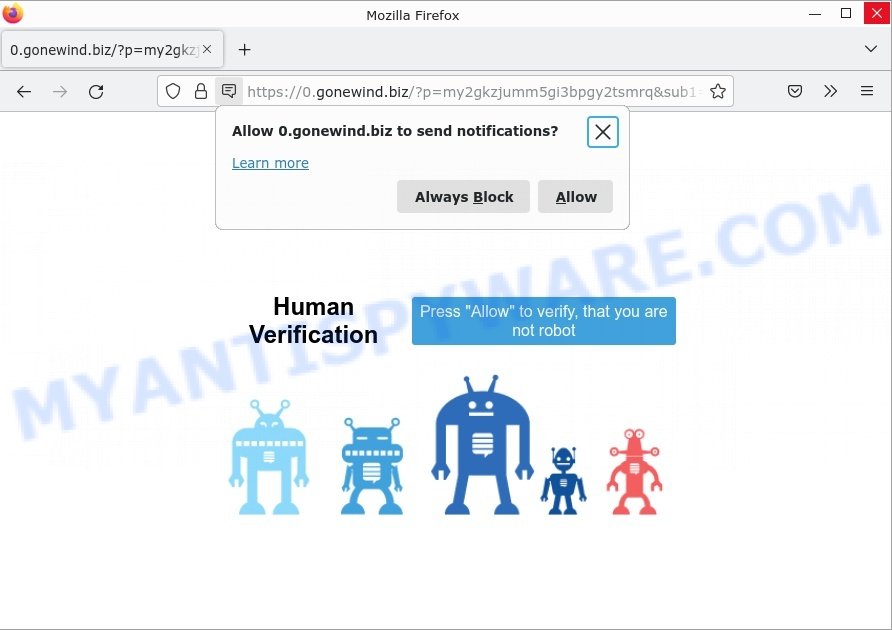 Gonewind.biz Click Allow Scam