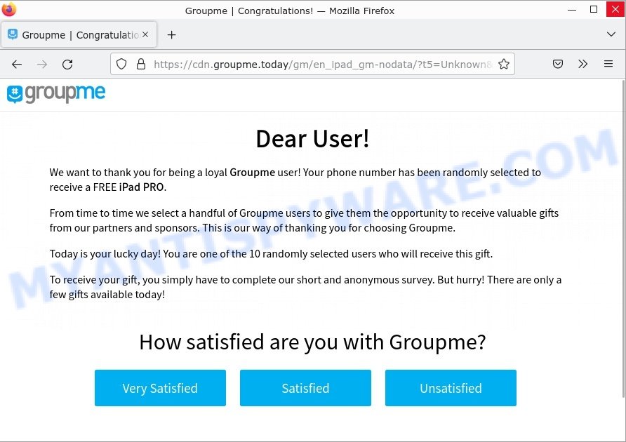 Groupme Today | Congratulations - FREE iPad PRO Scam