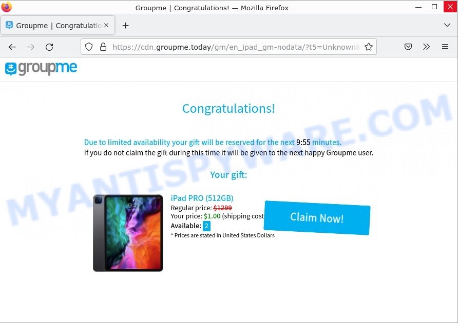 Groupme Today FREE iPad PRO Scam