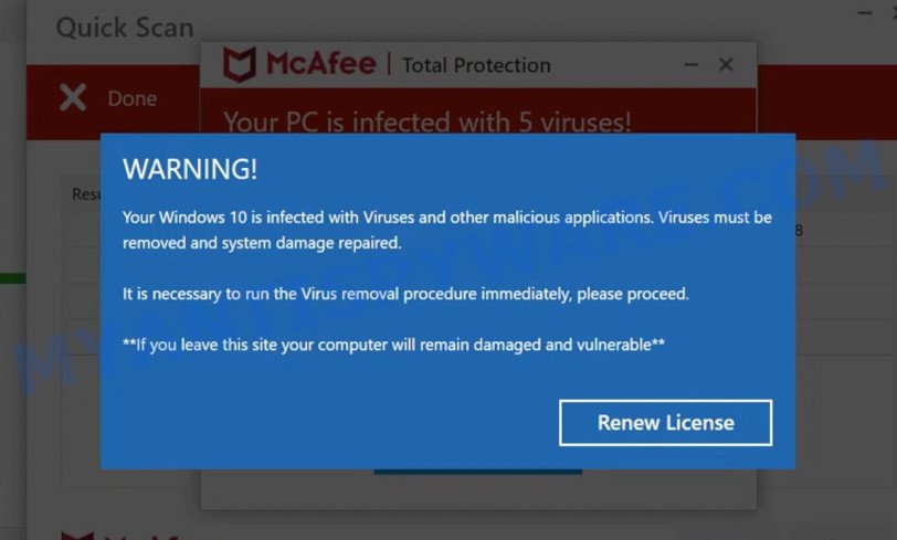 Homecarelesspower.click McAfee Scam