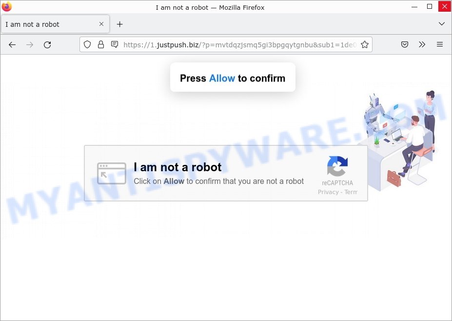 Justpush.biz I am not a robot Scam