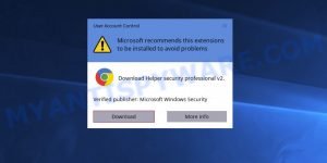 Microsoft recommends this extensions Pop-up Scam