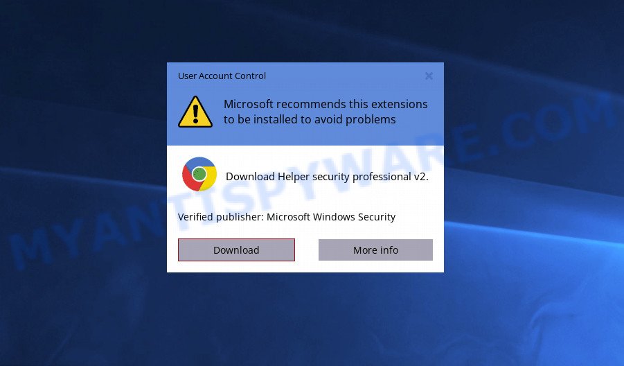Microsoft recommends this extensions Pop-up Scam
