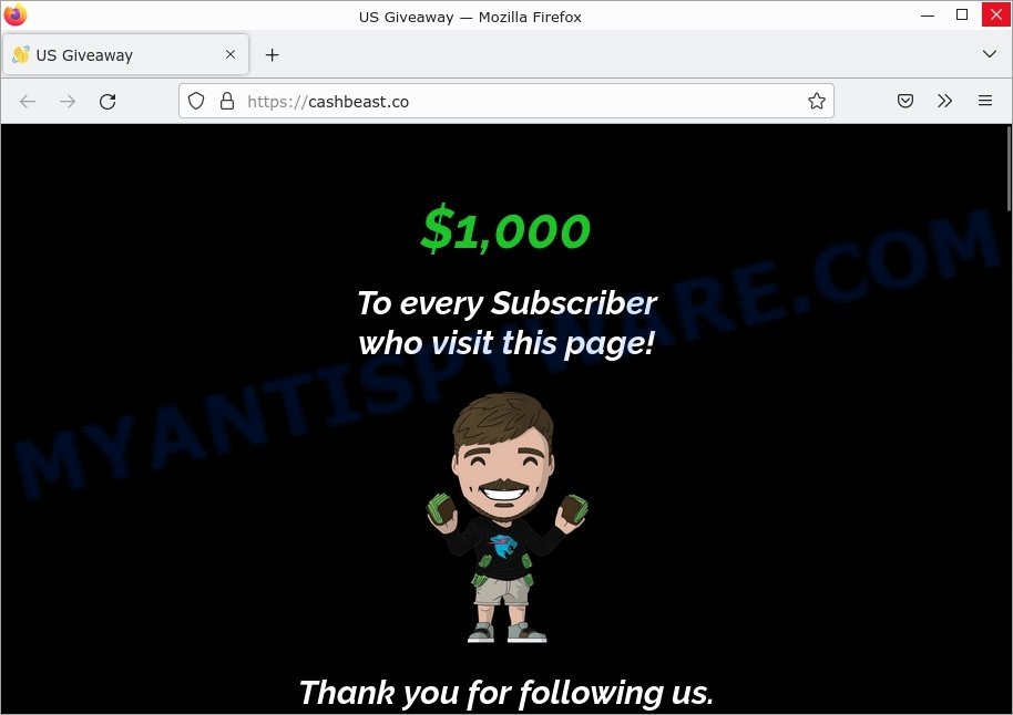 Mr Beast Giveaway Scam cashbeast.co