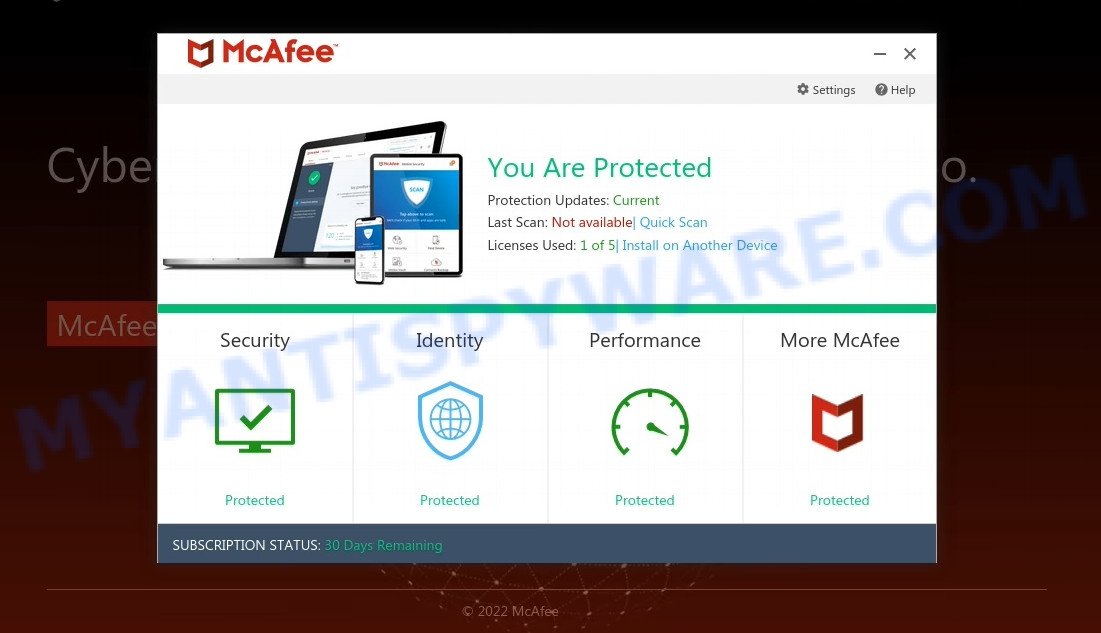 MyDailyDataReport.site McAfee Security Warning Scam