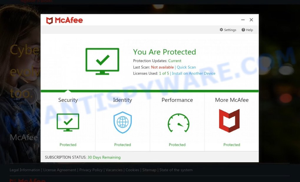 Protectionservicespc.site McAfee Alert Scam