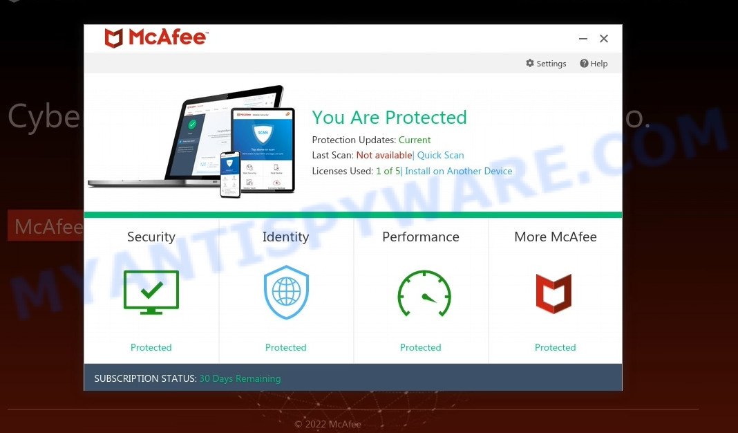 Protectsoftware.xyz McAfee Alert Scam