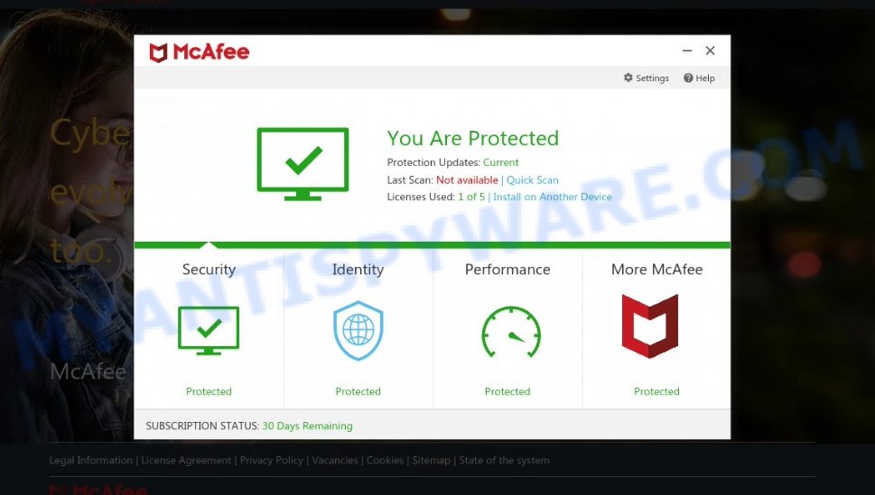 Protectutility.info McAfee Alert Scam