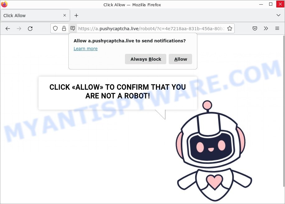 Pushy Captcha Virus Click Allow Scam