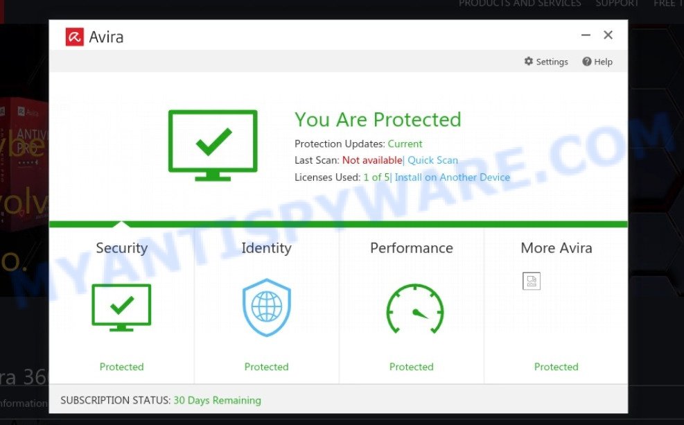 SecureMyDatabase.live Avira Antivirus Alert Scam