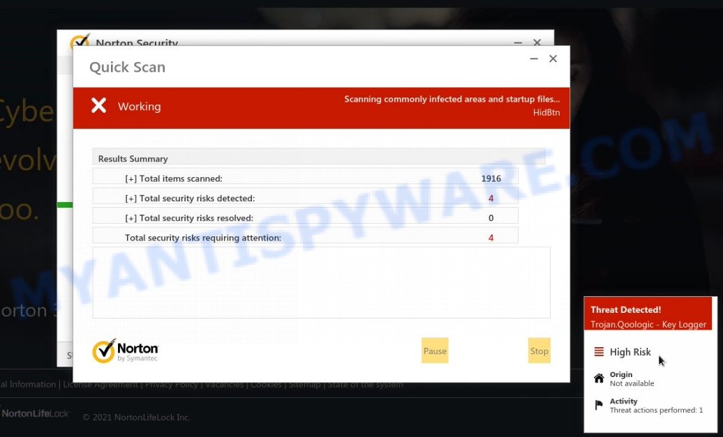 Secureyourdatabase.live Norton Security fake scan