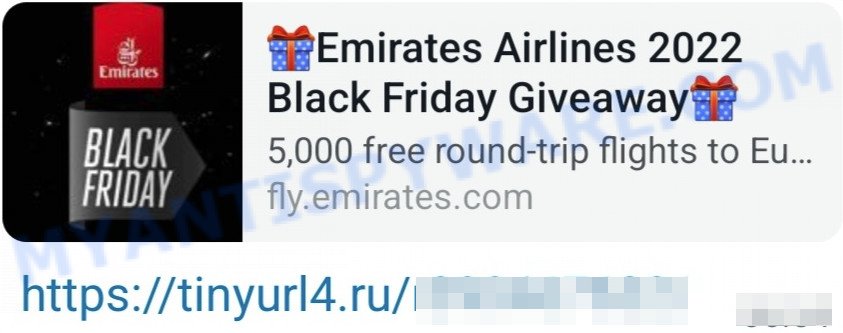 Tinyurl4.ru Emirates Airlines Giveaway Scam
