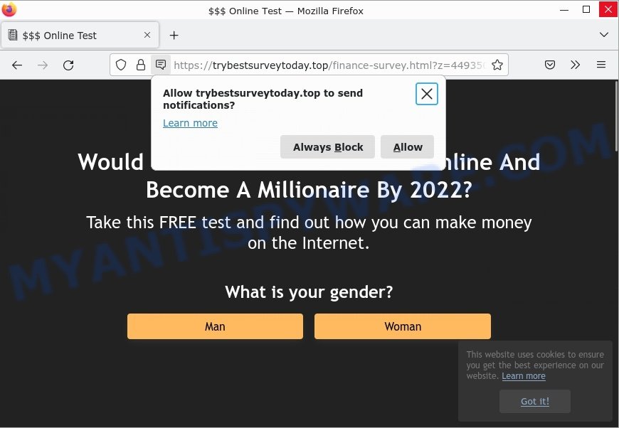 Trybestsurveytoday.top Online Test Scam