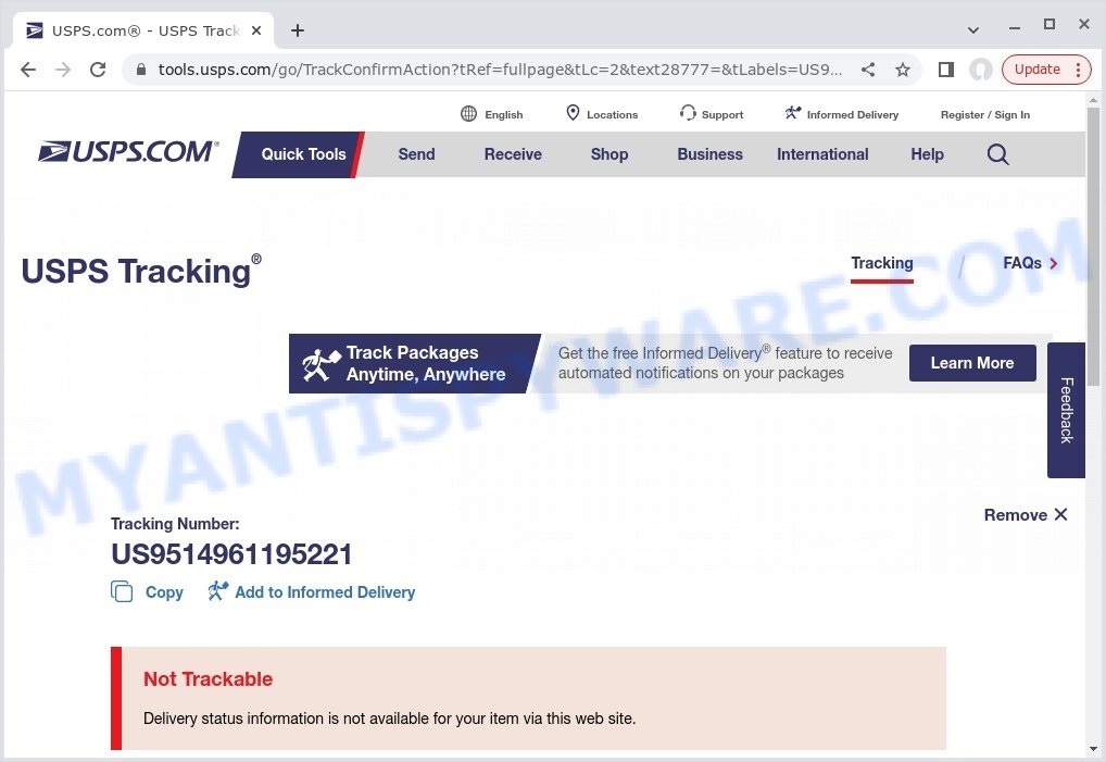 US9514961195221 USPS Tracking Results