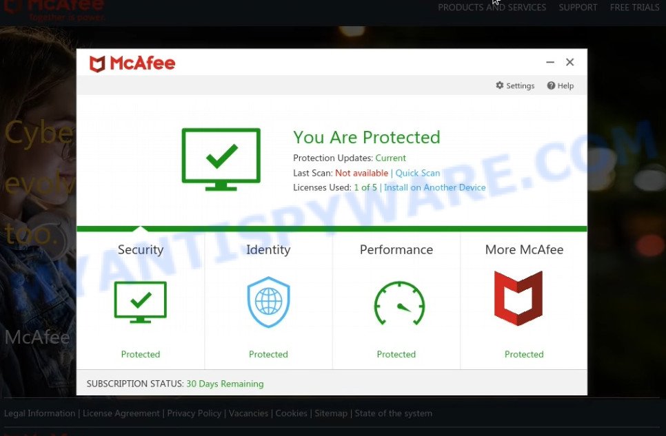 Utilityguard.info McAfee Antivirus Scam
