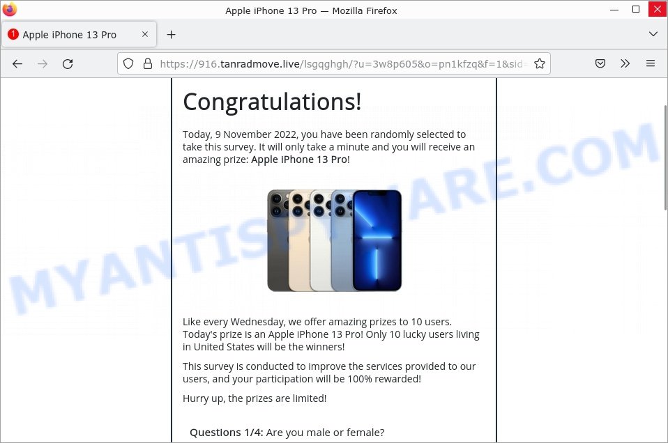 WilyCaptcha.Live Win Apple iPhone 13 Pro Scam