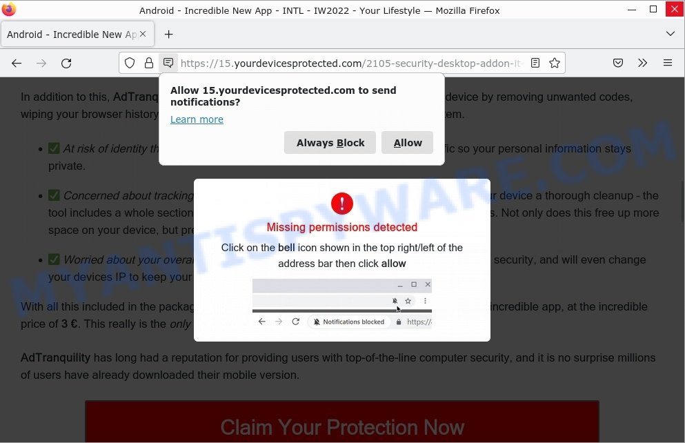 Yourdevicesprotected.com Claim your protection Scam