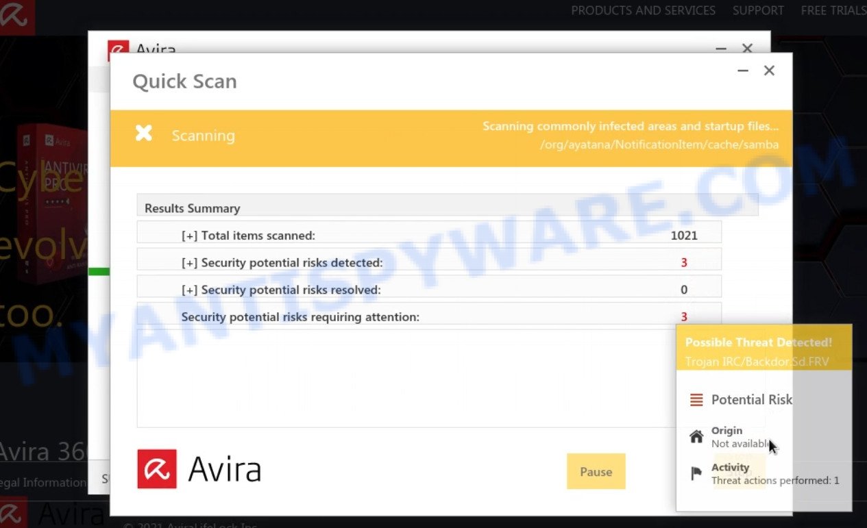 Yourwebguard.online Avira fake scan