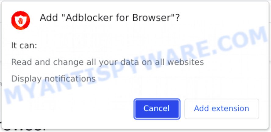 Adblocker For Browser extension adware