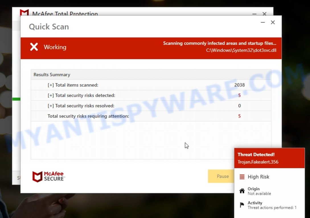 Authenticguarding.com McAfee fake scan