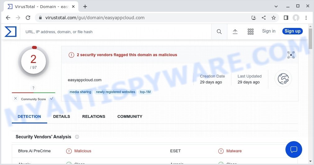 Easyappcloud.com malicious