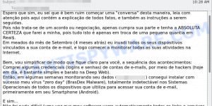 Eu sei que é bem ruim Email Scam