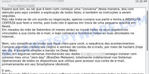 Eu sei que é bem ruim Email Scam