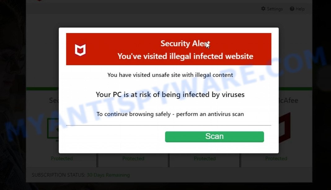 Foundedscan.com McAfee Alert Scam