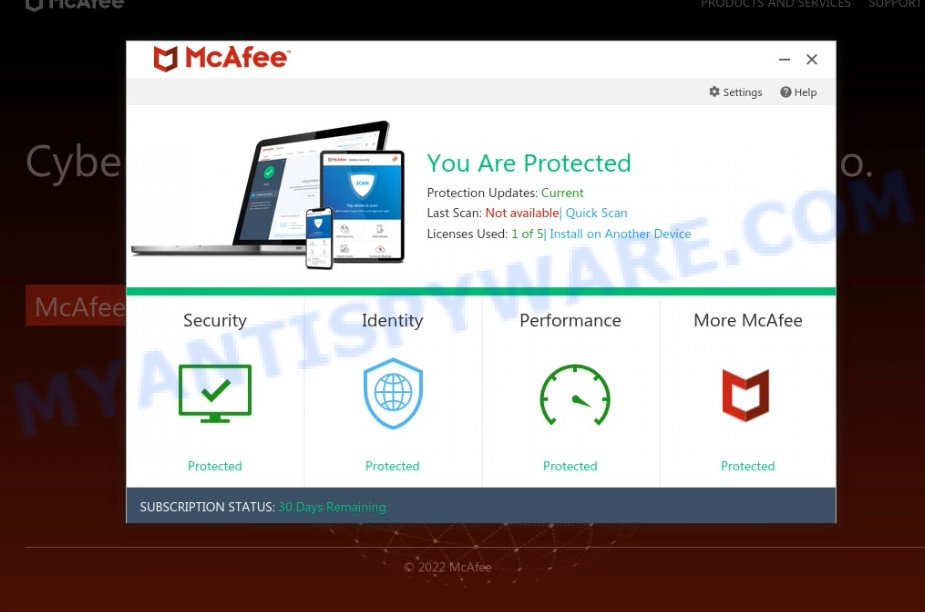 FullTimeSecurityGuard.com McAfee Alert Scam