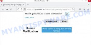 Human Verification Pop-Up Captcha SCAM