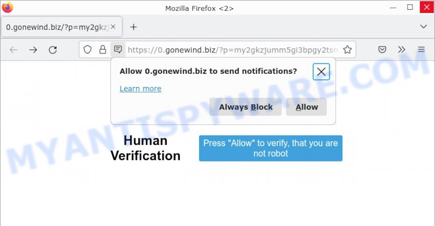 Human Verification Pop-Up Captcha SCAM