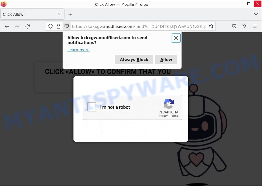 Mudflised.com Click Allow Scam