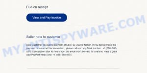 Norton PayPal Email Scam Invoice