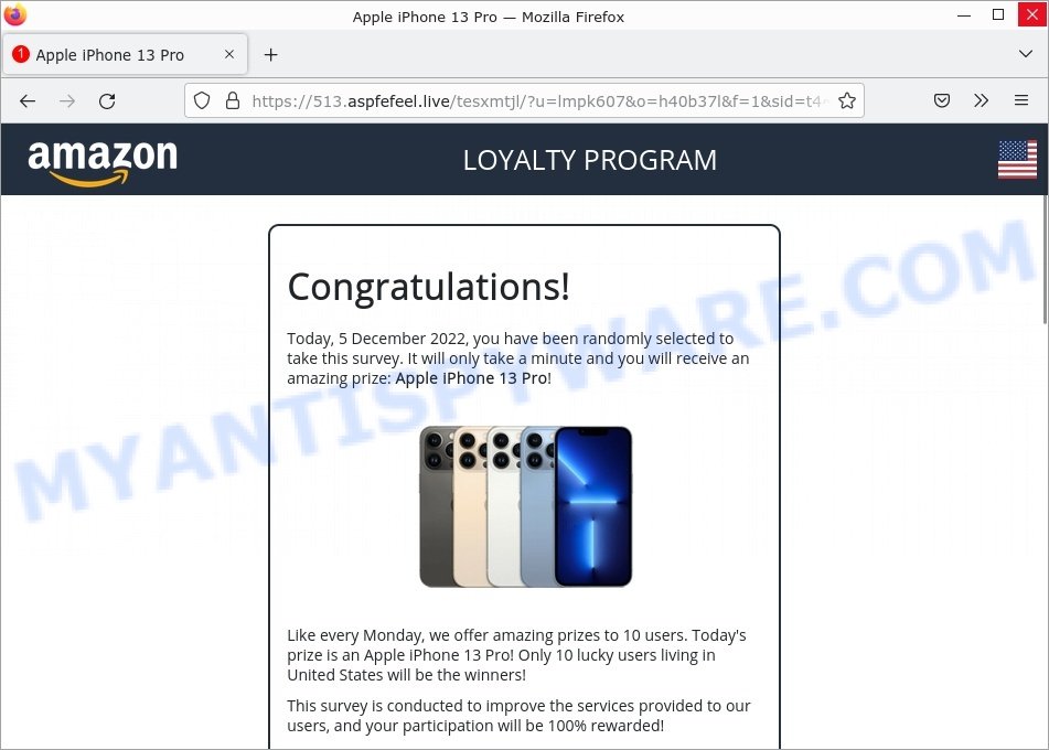 One.mountainbender.xyz redirects Amazon Loyalty Program Scam