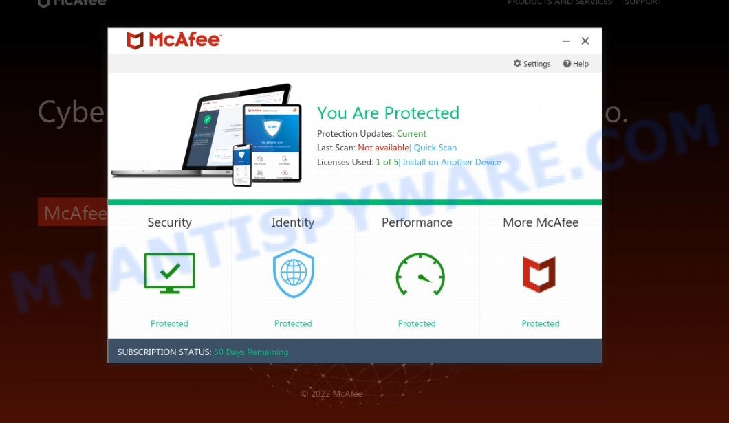 Proprotect2023.xyz McAfee Scam