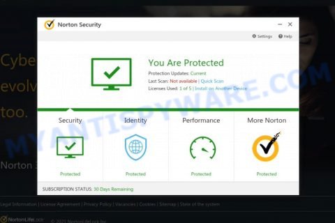 Reportyouridentitydata.site Norton Security Scam
