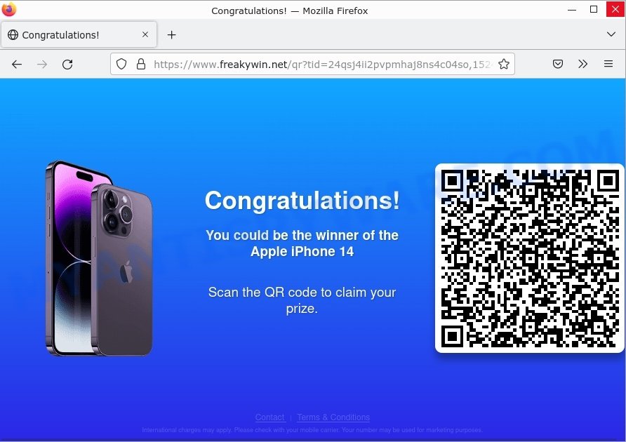 Scan the QR code to claim your prize Scam