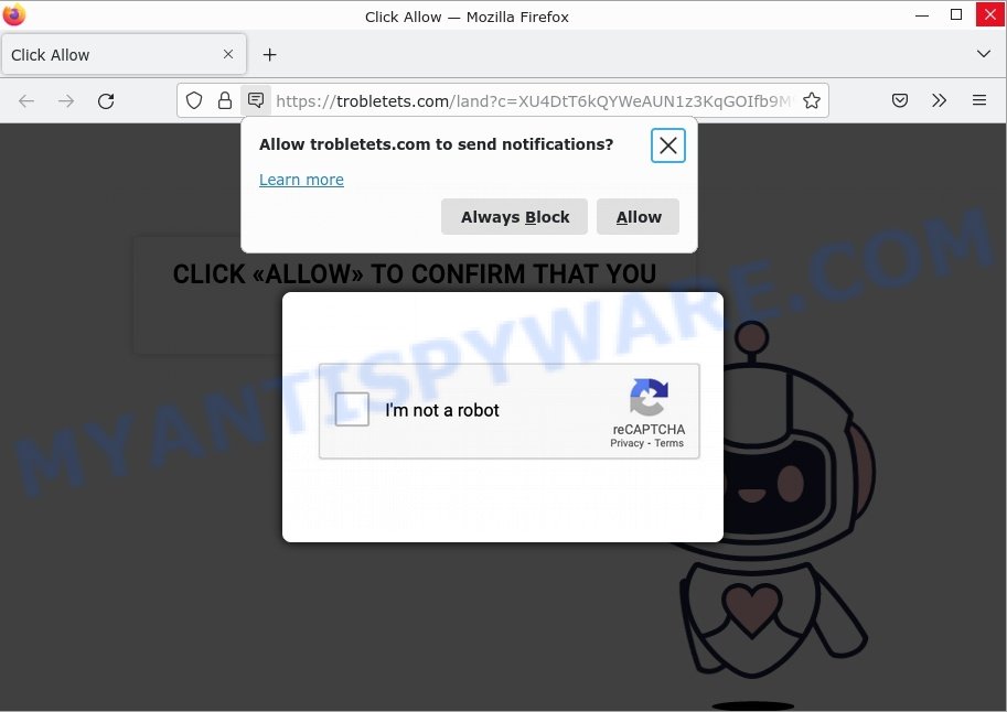 Trobletets.com Click Allow Scam