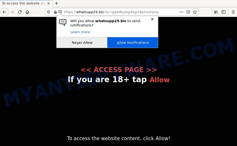 Whatsupp25.biz Click Allow Scam