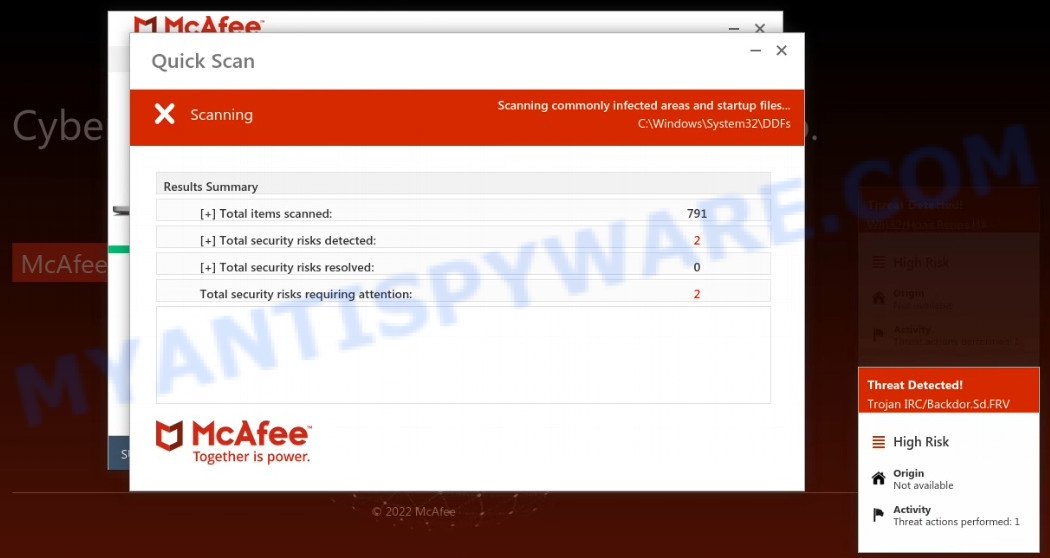 Yourdesktopdatabulwark.site McAfee fake scan