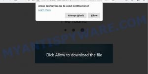 Broforyou.me Сlick Allow to download the file Scam