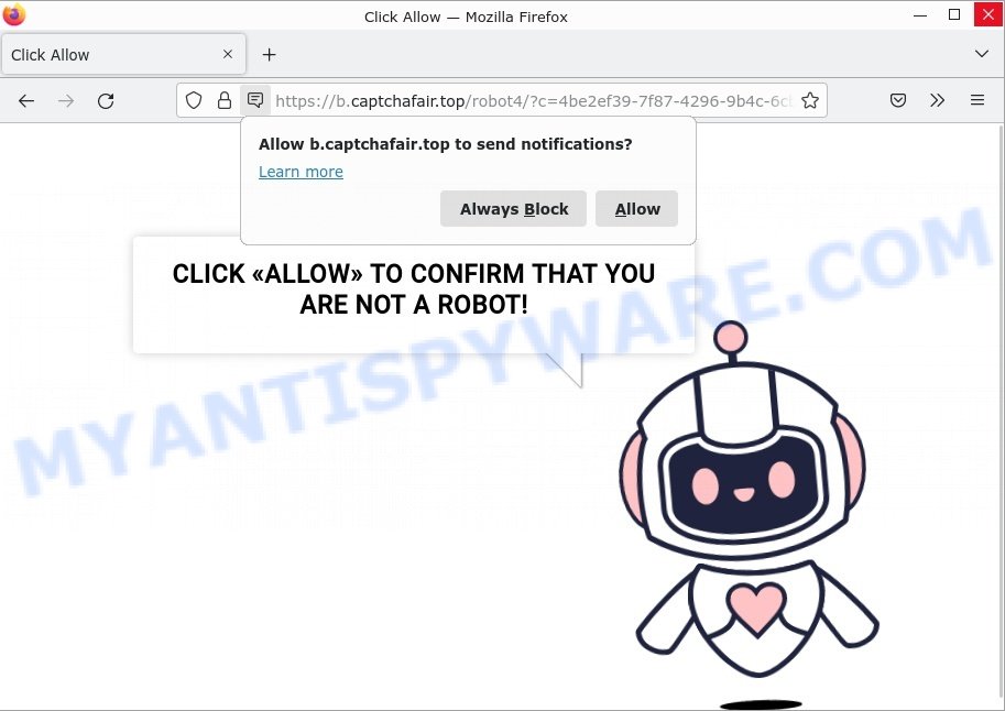 Captcha Fair virus Click Allow Scam