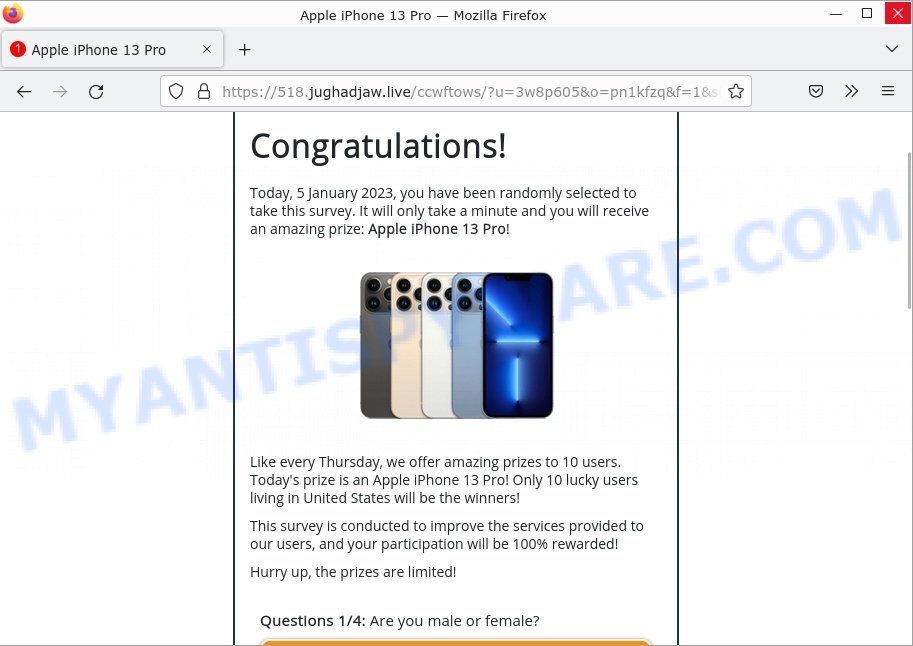 CaptchaFair.Top virus Win Apple iPhone 13 Pro Scam