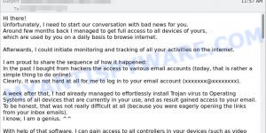 I need to start our conversation with bad news for you Email Scam