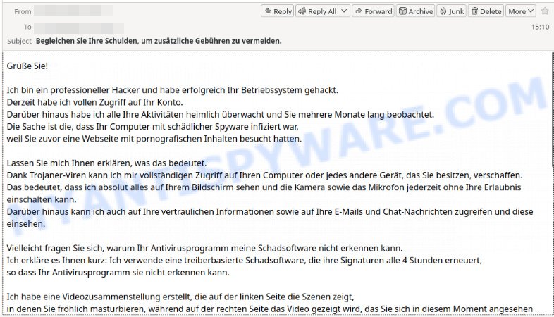 Ich bin ein professioneller Hacker Email Scam