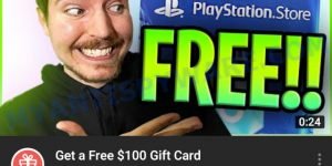 Mr Beast Giveaway Scam 100 PS Gift Card