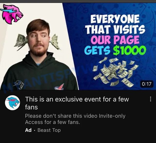 Mr Beast Giveaway Scam Beast Promo YouTube