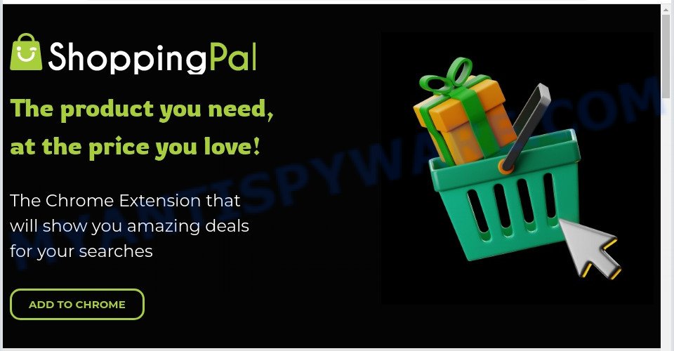 Shopping Pal install page