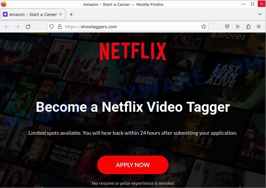 Showtaggers.com Scam Netflix Tag Career